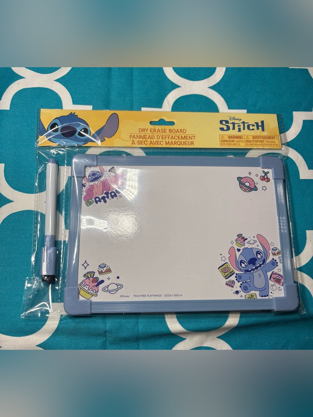 New Disney Stitch Dry Erase Board - Light Blue 5.5” x 8”